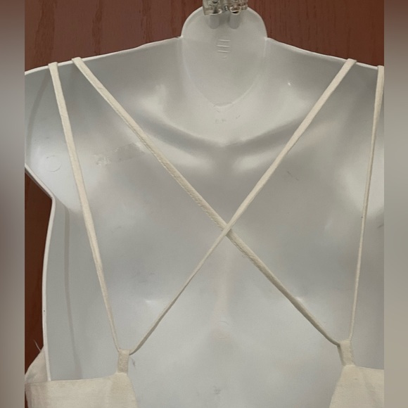 White Cotton Open backed Mini Dress. - Picture 6 of 10